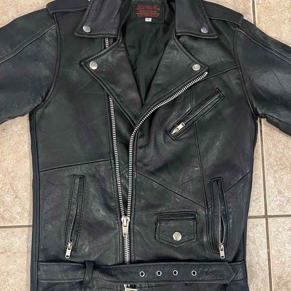 Classic Black Leather Motorcycle Jacket
